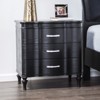 Gulches Glam Style Black Nightstand Crystal like Acrylic Handles, Curved Fronts, Felt Lined Drawer, 27"W x17"D x28"H - 3 of 4