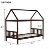 RISOKEYS Twin Size Bed Frame with Headboard and Footboard, Low Rubberwood House Bed for Boys and Girls,No Box Spring Needed - 3 of 4