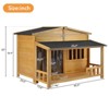 FURNIinspire Wooden Dog House, Outdoor & Indoor Dog Crate, Pet Kennel With Porch, Solid Wood, Weatherproof, Medium, Nature, 43.3"*37.4"*32" - 3 of 4