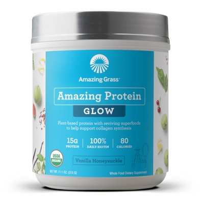Amazing Grass Protein Glow Powder - Vanilla Honeysuckle - 11.1oz