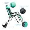 GOLDSUN Oversized Zero Gravity Adjustable Outdoor Beach Camping Patio Reclining Lounge Chair with Cup Holder and Removable Side Table, Blue - 2 of 4