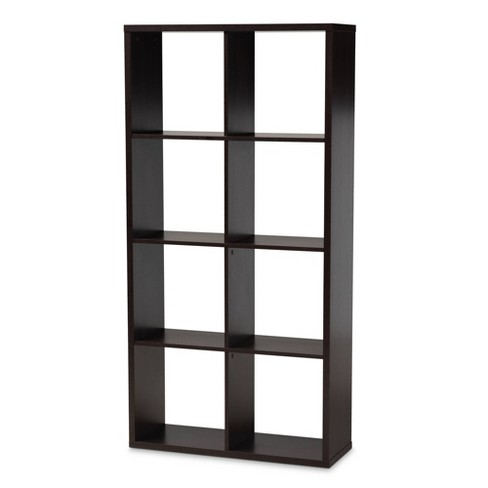 Janne 8 Cube Multipurpose Storage Shelf Dark Brown Baxton Studio