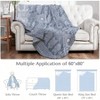 Boho 100 Cotton Muslin Blanket, 3 - Layer Twin Size, Geometric Lightweight Reversible Throw, Blue 60x80 Inches - 4 of 4