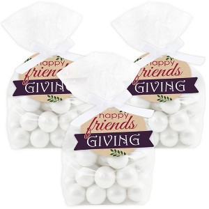 Big Dot of Happiness Friends Thanksgiving Feast - Friendsgiving Clear Goodie Favor Bags - Treat Bags With Tags - Set of 12 - 1 of 4