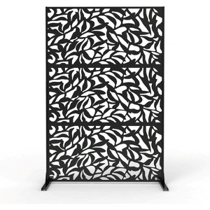 Metal Privacy Screen, Freestanding Outdoor Privacy Screen, Decorative Steel Privacy Fence Screen Panels, Weather-Resistant/Easy Assembly - 1 of 4