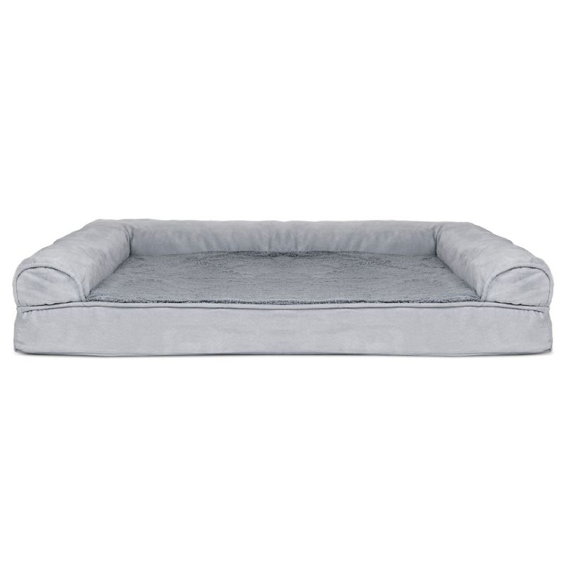 FurHaven Plush and Suede Cooling Gel Top Memory Foam Sofa Dog Bed, 2 of 4