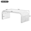 Minimalist MDF Coffee Table with Curved Art Deco Design and Groove Details for Living Room or Dining Room - 3 of 4