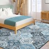 Machine Washable Area Rugs, Non-Slip Low Pile Accent Rug, Stain Resistant Faux Wool Oriental Carpet for Living Room, Bedroom - 3 of 4
