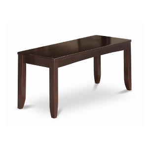 East West Furniture,Lynfield Dining Bench with Wood Seat in Cappuccino Finish - 1 of 3