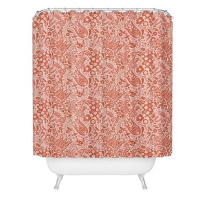 Deny Designs Jenean Morrison Floral Fair Shower Curtain Pink : Microfiber, Machine Washable, Non-Slip Backing - 1 of 3