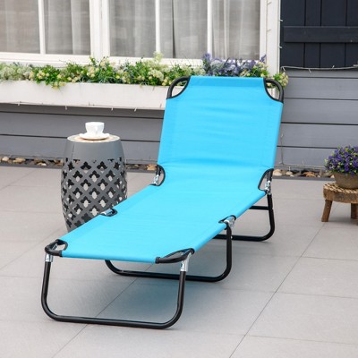 Maggift Patio Chaise Lounges, Portable Foldable Lounge Chair, Adjustable Angle Multifunctional Patio Lounge Chair, Blue, 74.75"*22"*11"