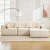 Acekool 108" L-Shaped Cloud Sofa - Right Chaise, Corduroy Fabric, No Assembly, Cream - 4 of 4