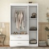 NicBex 68.20"H Armoire Mirror Wardrobe Closet Storage Cabinet with 3 Doors & Shelves & 2 Drawers for Bedroom - 4 of 4
