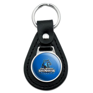 California State University San Marcos Primary Logo Black Leather Keychain - 1 of 4