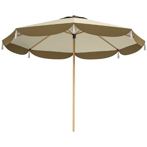 9FT Patio Umbrella, UPF 50+ Outdoor Market Umbrella with 8 Ribs, Vented Outdoor Table Umbrella for Deck and Lawn - 1 of 4