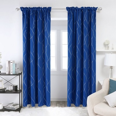 Deconovo Silver Dots Rod Pocket Curtains – 2 Panels, Light-Reducing & Stylish