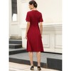 INSPIRE CHIC Women's Work Short Sleeve A-Line Business Casual Midi Dresses - 3 of 4