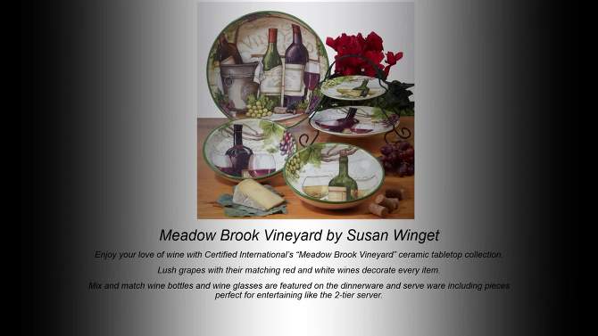 12.5&#34; Meadow Brook Vineyard Square Serving Platter - Certified International, 2 of 5, play video