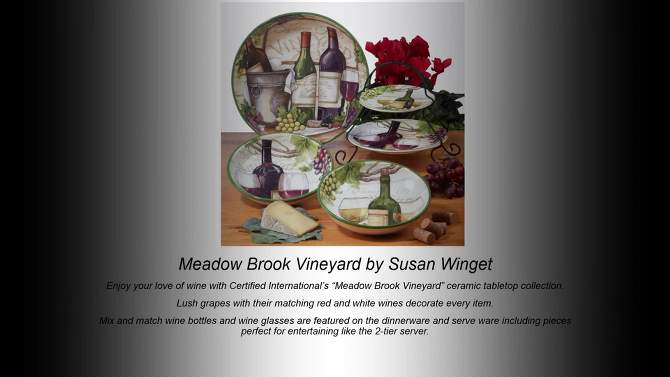 Set of 4 Meadow Brook Vineyard Assorted Soup/Pasta Bowls - Certified International, 2 of 8, play video