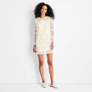 Women's Lace Mini Sheath Dress - Future Collective Cream - 1 of 3