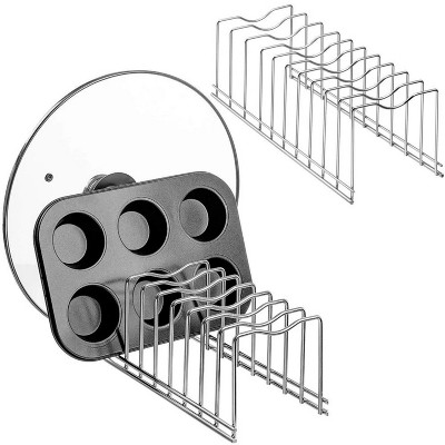 LunaLulinlk Pot Lid Organizer Pot Lid Rack Holder Suitable for Bakeware Dish Plate, Cutting Boards, Pots & Pans, Serving Trays,2 pack