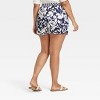 Women's High-Rise Satin Pull-On Shorts - A New Day™ Navy Blue Floral - 2 of 3