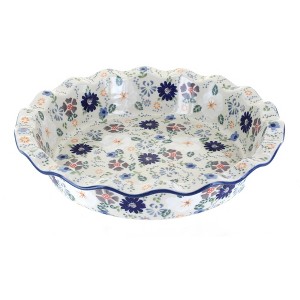 Blue Rose Polish Pottery Z159 Manufaktura Pie Plate - 1 of 2