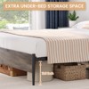 Full Bed Frame with Wooden Headboard and Footboard,Metal Queen Size Bed Frame - 4 of 4