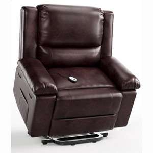 Power Lift Recliner Chair with Heat & Massage, Heavy Duty Electric Lift Chair for Elderly & Seniors | Adjustable PU Leather Recliner - 1 of 4