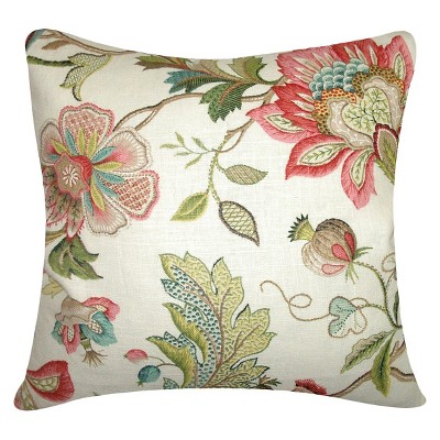 Multi-Colored Spring Floral Throw Pillow (18"x18") - The Pillow Collection