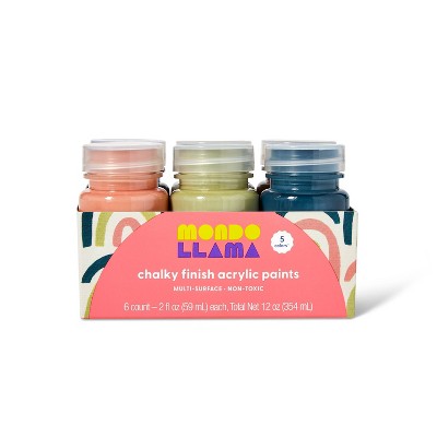 5ct Chalky Finish Acrylic Paints and 1ct Antique Wax - Mondo Llama