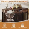 "63"" Large Double Dog Cage Furniture, Wooden Pet Crate with Divider, 2 Storage Drawers & Shelves, Heavy-Duty Kennel, Brown  " - 4 of 4