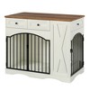 Zeus & Ruta 43.3" Wooden Farmhouse Dog Crate with 3 Drawers & Removable Feeder - for Medium/Large Dogs - 2 of 4