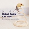 Interactive Cat Toy – Fabric Mouse with Spring Coil and Plush Base, Bouncy Teaser for Indoor Cats & Kittens, Beige - 2 of 4