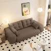 KTMBDW Folding Sofa Bed, Convertible Sleeper Chair with Pilow, 3 in 1 Teddy Loveseat Sofa Human Dog Bed Floor Couch for Living Room Bedroom - 2 of 4
