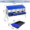 Weatherproof Metal Chicken Nesting Box with 4 Holes & Removable Tray - Automatic Rollout Egg Collection - Easy Clean & Quick Assembly for Hens - 3 of 4