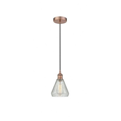 Conesus - 1 Light Cord Hung Mini Pendant In Industrial Style-10.75 Inches Tall and 6 Inches Wide