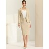 INSPIRE CHIC Women's Office Long Sleeve Blazer and Pencil Skirt Suit 2 Pieces set - 3 of 4