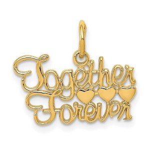 Black Bow Jewelry 14k Yellow Gold Together Forever Charm or Pendant, 18mm - 1 of 4