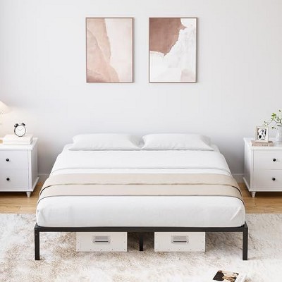 6 Inch Twin Bed Frame No Box Spring Needed, Heavy Duty Metal Platform Bed Frame Twin Size, Black