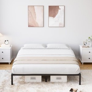 6 Inch Twin Bed Frame No Box Spring Needed, Heavy Duty Metal Platform Bed Frame Twin Size, Black - 1 of 4