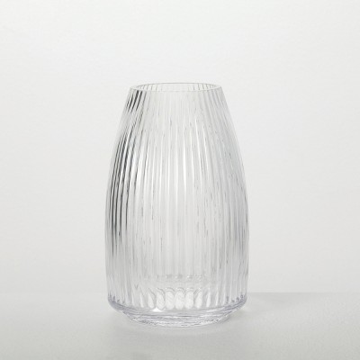 Sullivans 8  Ribbed Clear Glass Vase