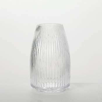 Libbey Clear Glass 7 Pot Belly Vase