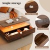 Vynxaria Modern Walnut Rectangular LED Lights Coffee Table with 2 drawers in 47.2" - 4 of 4
