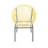 Modern Patio Polyethylene Rattan Trumpet Chair Set of 2,Outdoor Patio Club Chair with Iron Frame,Curved Back Armless Accent Chair-Coolbibila - 3 of 4