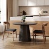 43" Modern Round Pedestal Solid Wood Dining Table, Round Accent Table, Small Kitchen Table for Living Room, Dining Room, or Office-The Pop Home - 2 of 4