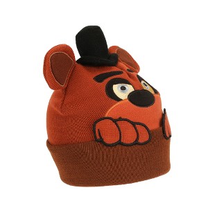 Five Nights At Freddy’s Freddy Peekaboo Hands Brown Knit Beanie - 1 of 4