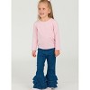 RuffleButts Girls Denim Ruffle Flare Pants - 3 of 4