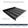 StarTech 1U Fixed 20" Vented Server Rack Cabinet SHELF1U20FIXEDV - 3 of 4