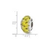 Black Bow Jewelry Yellow, Green, White Swirl Glass & Sterling Silver Bead Charm, 13mm - 3 of 4